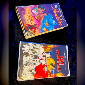 Rare Disney black diamond VHS 101 Dalmatians and Black Diamond Aladdin.